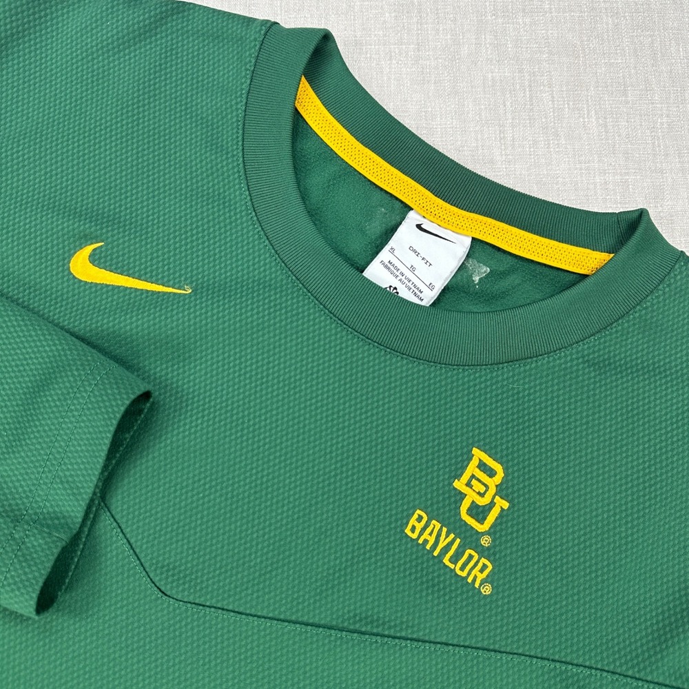Nike Baylor Bears Shirt Mens XL Green Dri-FIT On Field Long Sleeve Training BU